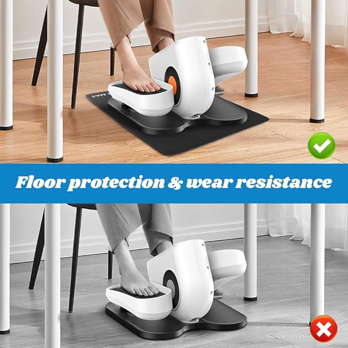 Non-Slip Workout Mat for Ellipse Leg Exerciser,Ellipse Machine Mat,Exercise Mats for Under Desk,Equipment for Electric Seated Foot Pedal Exerciser,Stability,Protects The Floor