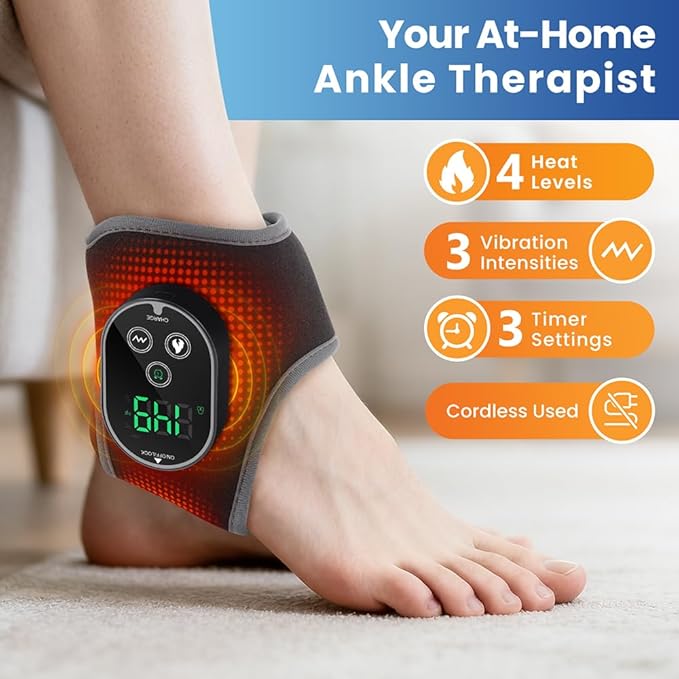 Foot Massager for Pain Relief, Ankle Massager with Heat, Ankle Heating Pad Heated Wrap Brace for Pain Foot Renew, Foot Warmer Gift