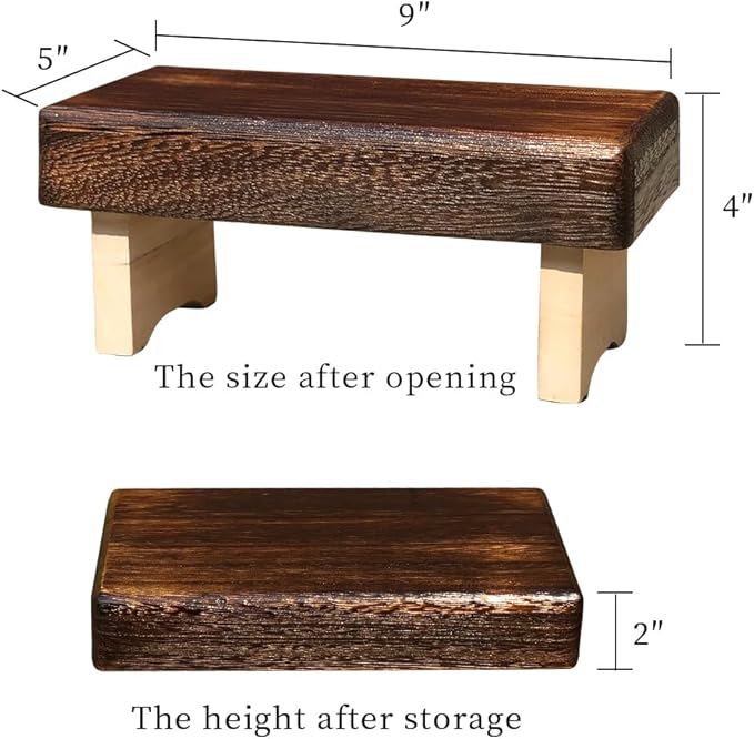 Foldable and Portable Meditation Bench - Seiza Stool, Suitable for Mindfulness Practice, Prayer, Yoga and Travel. Multiple uses: Step Stool, Decorative Shelf, Lightweight, eco-Friendly