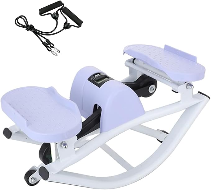 Rock Stepper Side to Side – Lateral Stepper & Glute Trainer with Resistance Bands, Low Impact Side to Side Stepper for Home Exercise, Quiet Step Rocker Machine No Assembly 250LBS
