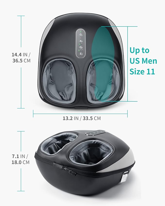 Nekteck Shiatsu Foot Massager with Heat, Heated Foot Massager Machine for Neuropathy & Plantar Fasciitis, Adjustable Intensity, FSA Eligible HSA Store Eligible, Ideal Gifts for Women & Men