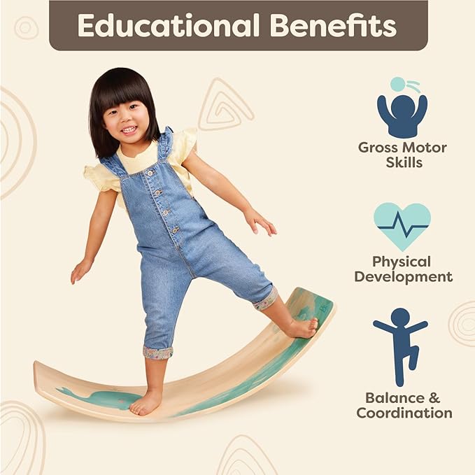 B. toys – Teeter Toddler – Kids Wobble Balance Board & Chair – Furniture For Toddlers – Montessori – Inspired Design – Detachable Pillow – 3+ Years