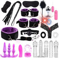 Pilates 25 Piece Fashionable Portable Fitness Couple Set, Indoor Hand, Foot, Wrist, Buttocks Fun Cosplay Accessories, Original Gift (Purple)