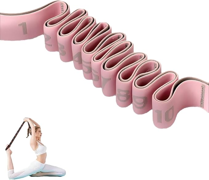 Fitness Resistance Bands for Stretching and Yoga, Number Stretch Resistance Band with Clear Markings, 8/10/12 Section Stretch Band for Fitness, Pilates, Dance, Full Body Workout