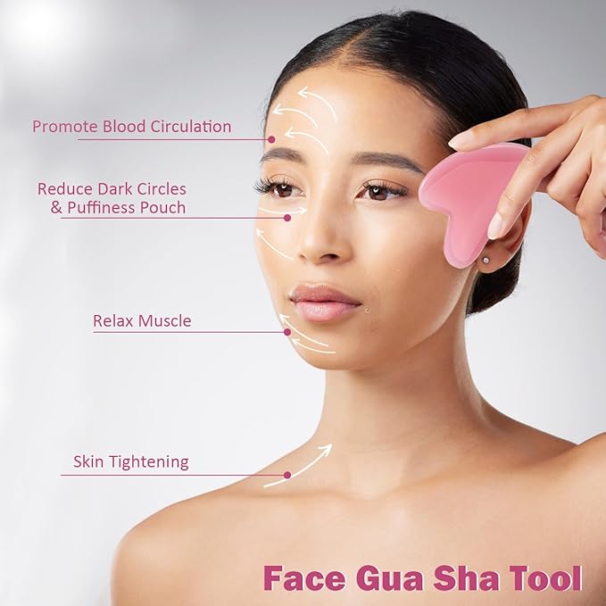 Body Gua Sha Tool for Cellulite Remover Muscle Pain Relief, Lymphatic Drainage Massager for Body Shaping, Deep Tissue, Gifts for Women Red