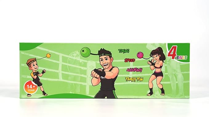 TEKXYZ® Reflex Ball Family Pack with Counter App | Online Community for Boxing Ball, Ideal for Coordination, Punching, Stress Relief, Home Workouts & Fitness | Stocking Stuffer Gift for All Ages