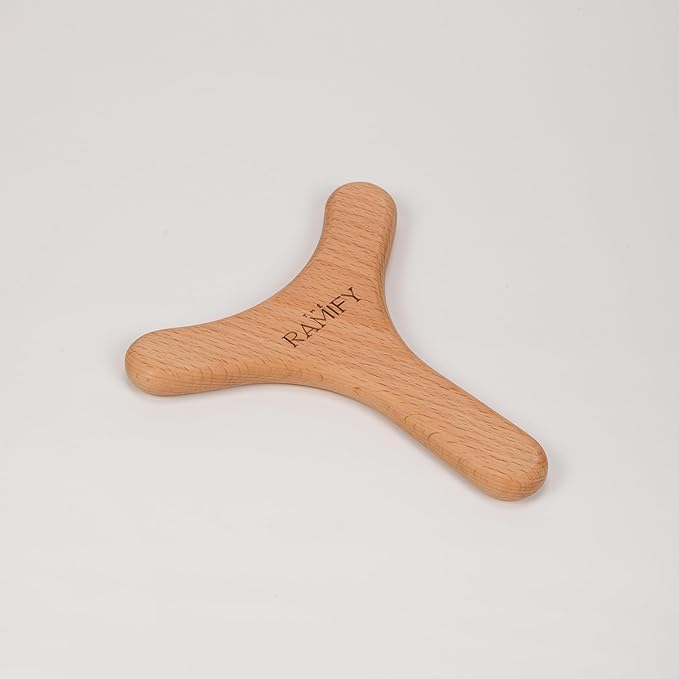 Natural Wood Y-Shape Massage Tool, Ergonomic Gua Sha Board for Body, Wood Therapy Massager for Legs, Arms & Neck, Deep Tissue Tool for Soothing Sore Muscles