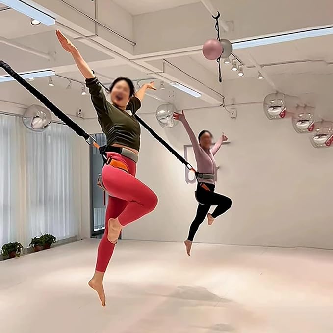 Ceiling Mount Yoga Bungee Resistance Belt Set, 360° Rotational Suspension Trainer For Aerial Fitness Enthusiasts
