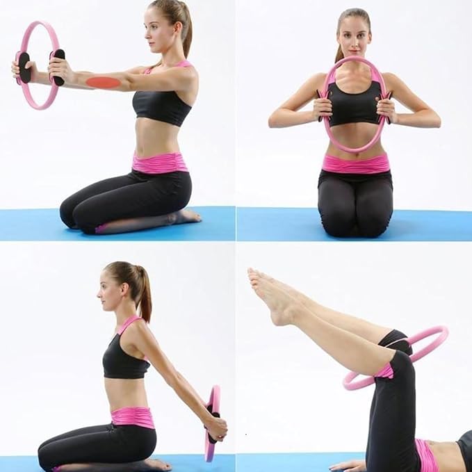 Women's Fitness Exercise Set Pilates Ball Rings and Band with Nonslip for Home Exercise and Flexibility Pilates Rings and Ball Set for Flexibility