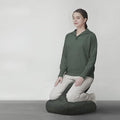 Ergonomic Meditation Bench with Three-Point Support, Cushioned Seat for Kneeling Position, Metal Frame (Dark Gray)