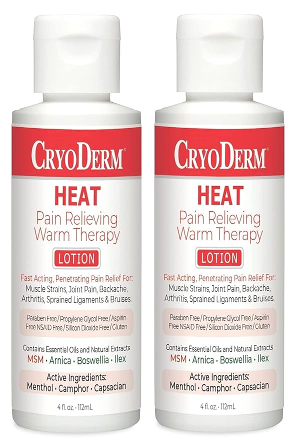 Pkg of 2 CryoDerm Heat Lotion 4 oz