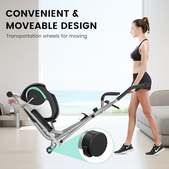 Dripex Elliptical Exercise Machine, Hyper-Quiet Elliptical Machine for Home, Magnetic Elliptical Training Machines with 8-Level Resistance, 6KG Flywheel, Pulse Sensor, LCD Monitor