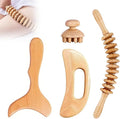 Wood Therapy Massage Tools 4-in-1 Lymphatic Drainage Massage Maderoterapia Kit Wooden Massager Body Sculpting Tools for Muscle Pain Relief, Anti-Cellulite Body Shaping