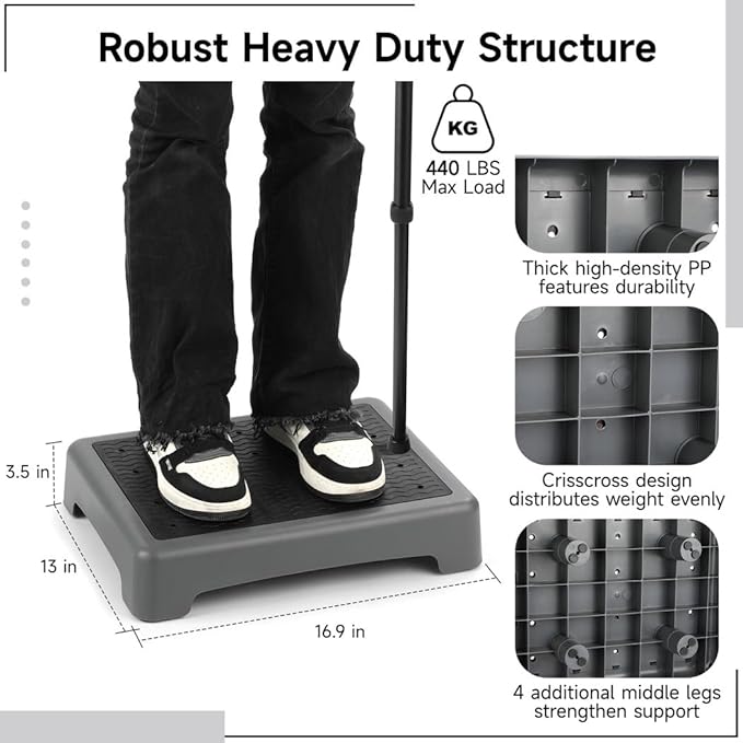 Generic for Adults & Elderly, Short Portable Step Support Riser, 440 Lbs Strong Bearing Capacity Half Step, One Step Stool, Non-Slip Mobility Step Platform for Stairs Beds Cars