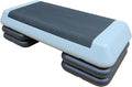 Adjustable Workout Aerobic Stepper in Fitness & Exercise Step Platform Trainer Gray Black with 4 risers