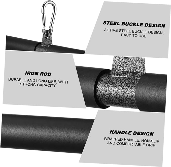 Muscle Training Accessories DIY Fitness Machine Supplies with Short Rod and 2.5m High-Strength Rope, 2pcs Gym Attachments for Home Strength Training Equipment