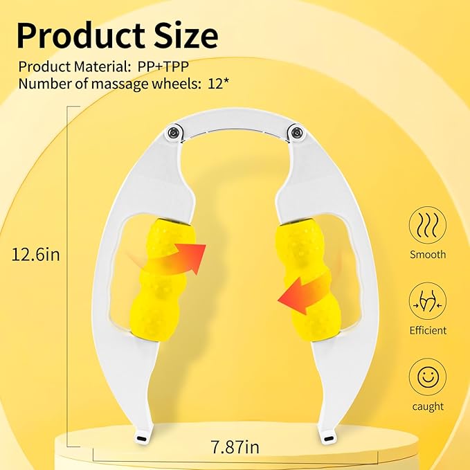 Massager Roller for Cellulite and Lymphatic Drainage,Deep Tissue Foam Roller Massage for Legs,Hands,Thighs,Calves,Muscle Pain Relief,Anti-Cellulite Massage Tool,Body Sculpting,Improves Circulation