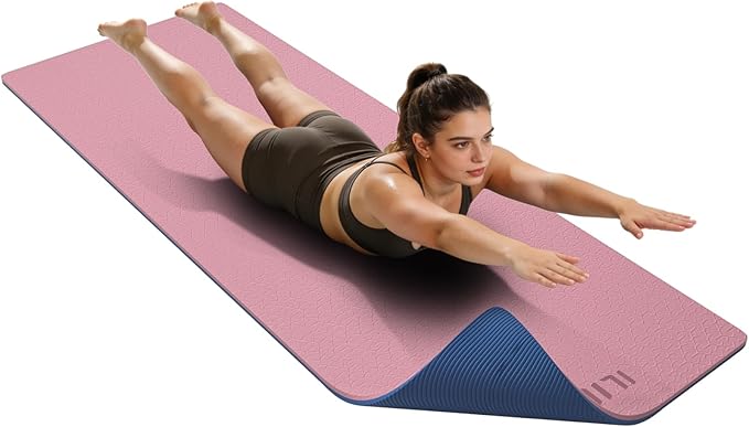 ILILI Yoga Mat Thick&Large Exercise Mats for Home Workout – Extra Wide Yoga Mat with Carrying Strap 76''x32.7''x0.35'' For Men & Women – Anti-Tear, Lightweight, Cushioned Support, Works Great on All Floors for Stretching, Pilates, Meditation and Floor ...