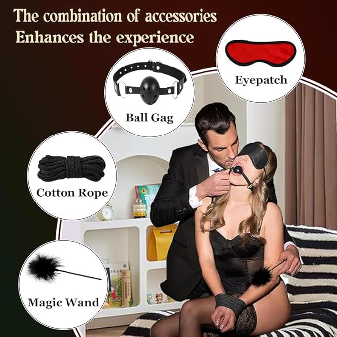 10 Piece Red Soft Nylon Indoor Exercise Set, Pilates Home Training Auxiliary Equipment, Couple Gift