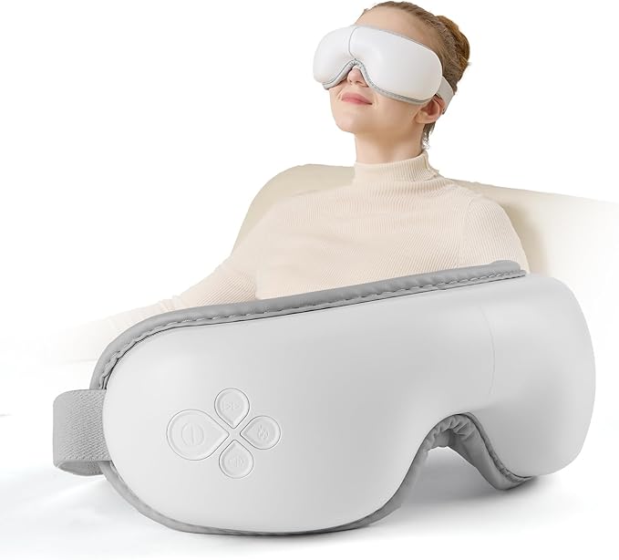 Eye Massager with Light-Blocking Design, 2026 Upgraded Eye Massager with Heat, 5 Modes & 180° Folding Design, Sleep Gift for Office, Travel, Home Use, Portable & Gifts for Women and Men