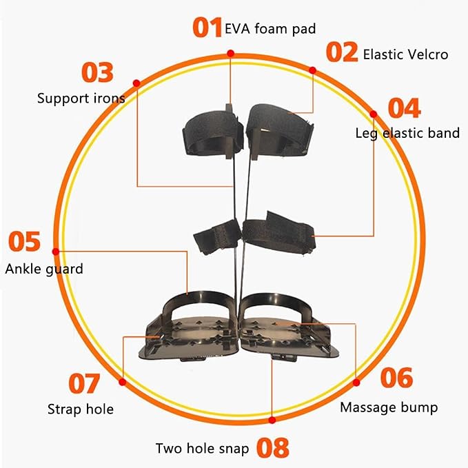 for Leg Protector Bracket Pedal Exercisers, 1 Pair Leg Ankle Fixed Support Bracket, Lengthened & Widened Anti-Skid Pedals, for Rehabilitation Trainer for The Elderly and Disabled,leftleg