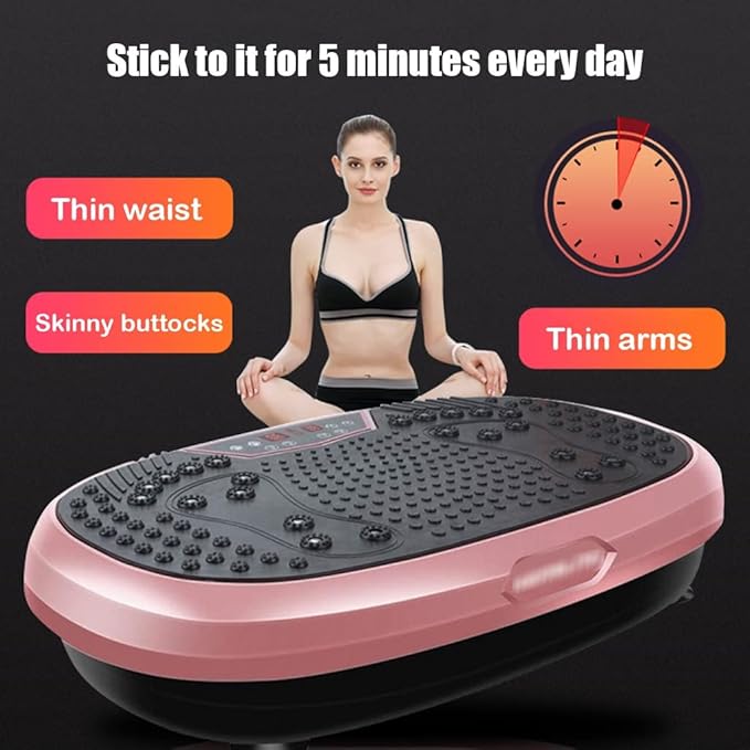 Vibration Plate Exercise Machine Whole Body Vibration Platform Machine with Loop Resistance Bands for Home Fitness Training & Weight Loss