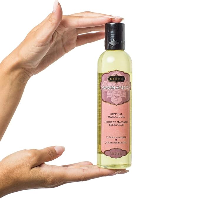 KAMA SUTRA Aromatics Massage Oil Pleasure Garden – 8 fl oz - Rich Blend of Essential Oils - Combines Rose, Jasmine and Sandalwood - Massage Oil for Body - Romantic, Relaxing, Sensual Massage
