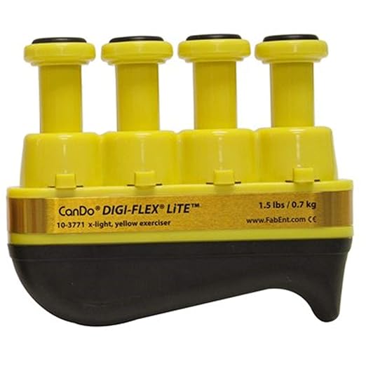 CanDo Digi-Flex Lite, Yellow, Hand Exerciser for Finger Strengthening, Rehabilitation, and Therapy (10-3771)