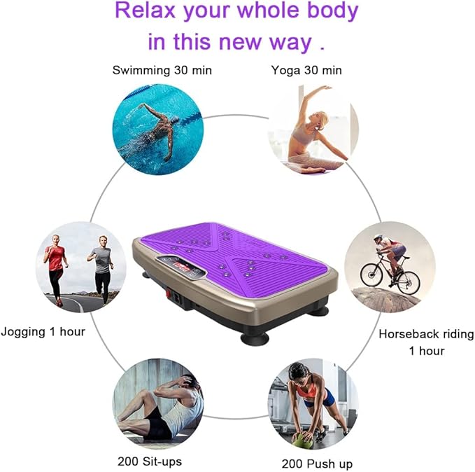 Vibration Plate Exercise Machine,Whole Body Vibration Platform Machine,Fitness Vibration Trainer for Weight Loss Shaping Toning Home Gym