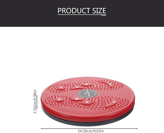 Yardwe Twist Board Fitness Device Red Rotating Waist Twisting Disc with Foot Massage for Indoor Body Shaping and Core Exercise