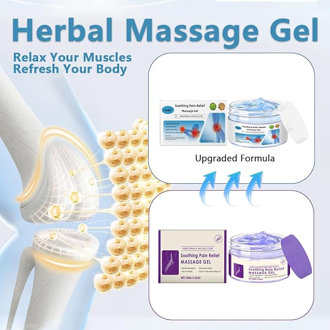 RVDU Soothing Massage Gel – Cooling Blue Gel with Natural Extracts, Fast Absorbing Formula for Back, Shoulder, Knee & Muscle Comfort, Non-Greasy (1PCS)