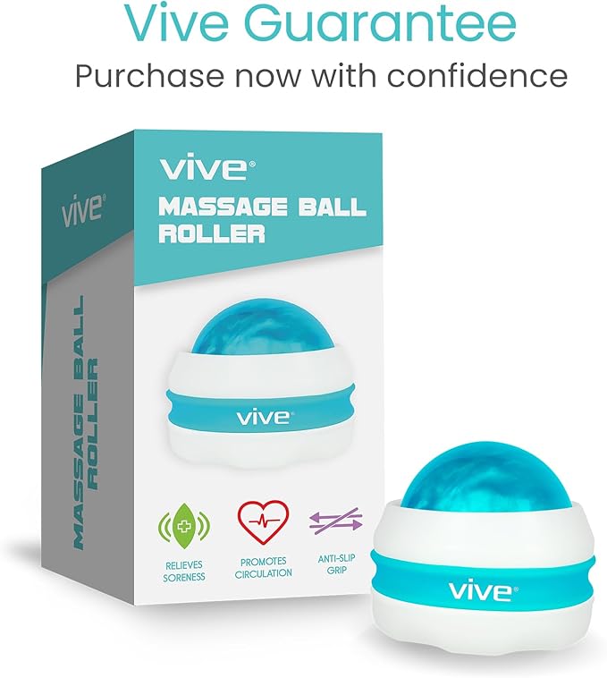 Vive Massage Roller Ball - Manual Massage Therapy & Relax Tool for Sore Muscles, Joint Pain Relief, Relaxing, Full Body Deep Tissue for Arms, Legs, Back, Foot, Shoulders, Trigger Point