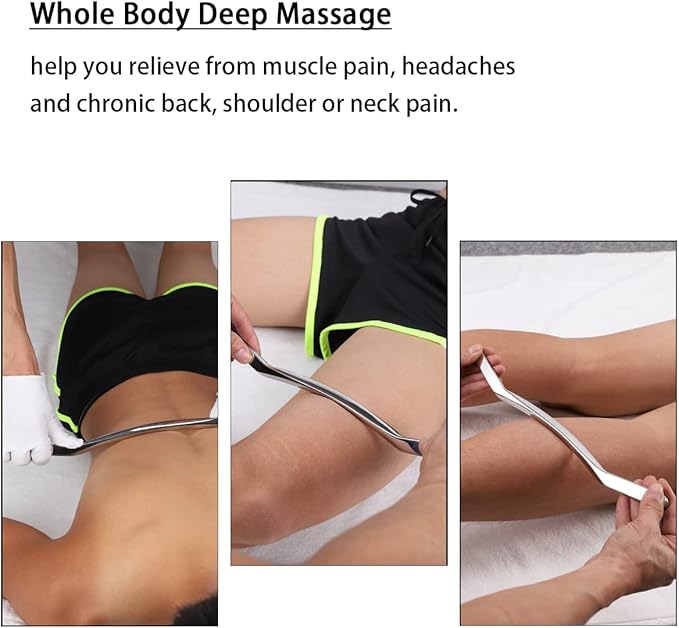 Gua Sha Scraping Massage Tool, Long Bar for Large Muscles, Great Soft Tissue Mobilization, 13.5 inch Long (C)