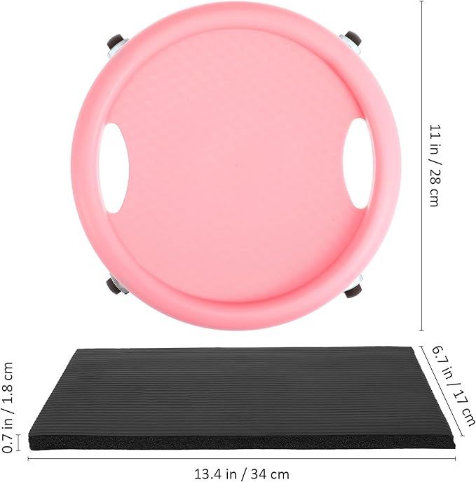 Ab Roller Board Four-wheeled Fitness Ab Roller Wheel with Mat Multi-directional Board for Home Workout Men and Women