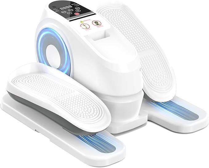 Under Desk Elliptical Machine, Electric Exerciser Pro with 16 Adjustable Speed, Quiet and Fully Assembled with Remote Control & Non-Slip Foot Straps Grey
