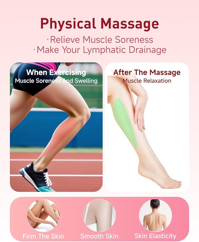 Massage Roller for Legs,21 Wheel Circular Leg Clamp+3 Wheel Massage Roller Stick Lymphatic Massage for Relieve Soreness Stiffness Tight Muscles Deep Tissue-Blue