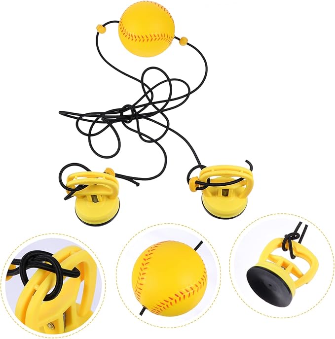 Hanging Boxing Speed Ball Kit with Elastic Pull Rope for Responsive Reaction Ball for Fitness and Coordination Random Black Yellow Color