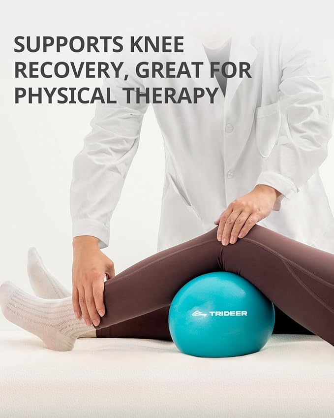 Trideer 9-Inch Pilates Ball, Small Exercise Ball for Yoga, Core Training, Physical Therapy, Balance, Stability and Stretching Pilates Equipment with Inflation Straw