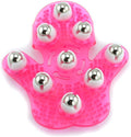 SAMYO Palm Shaped Massage Glove Body Massager with 9 360-degree-roller Metal Roller Ball Beauty Body Care (Pink)