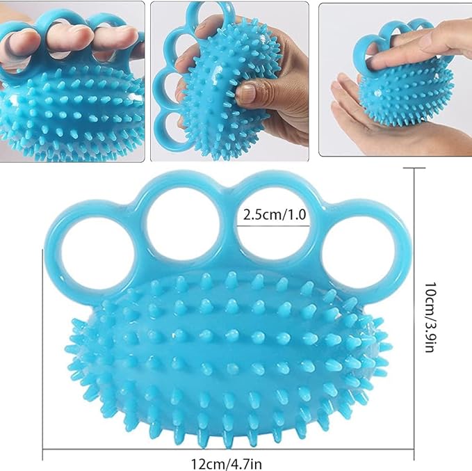 Hand Exerciser Ball and Finger Stretcher, Hand Grip Strengthener Trainer, Squeeze Balls, Wrist Pain Relief (Pink)