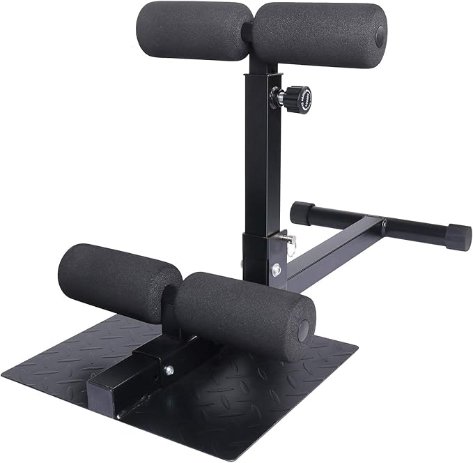 INNOLIFE Sissy Squat Machine Adjustable Height, Protective Foam Thick Steel Fitness Home Gym
