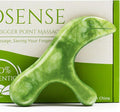 Jade Deep Tissue Trigger Point Massage Tool - Natural Jade Gua Sha Scraping Stone - Foot Reflexology Acupressure Point Massager for Full Body Relaxing, Muscles Soreness and Pain Relief