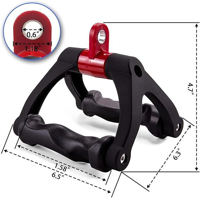 Ergonomics V-Shaped Handle LAT Pull-Down Fitness Equipment Accessory for Seated Rowing Back Biceps Strength Training T-bar