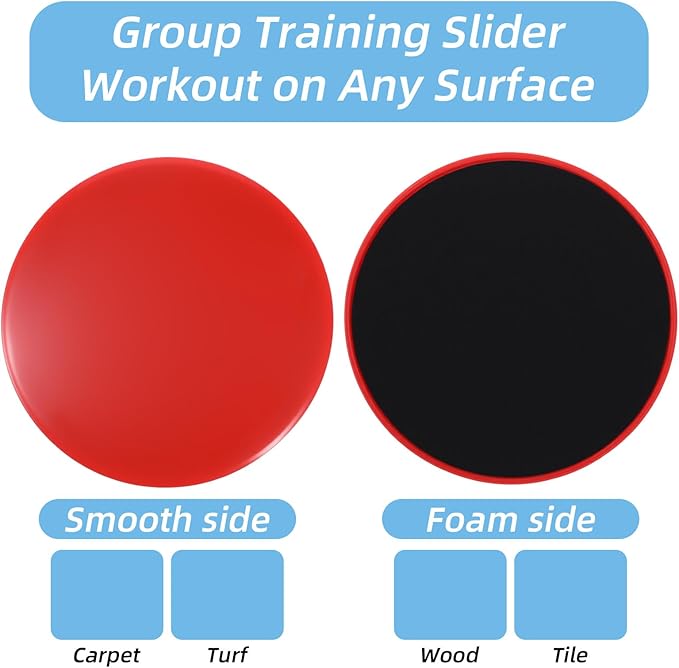MAQUITA 20 Pcs Exercise Glider Discs Gifts for Group Training Classes Fitness Slider Workout Dual Sided AB Pads for Gym Carpet Hardwood Floor