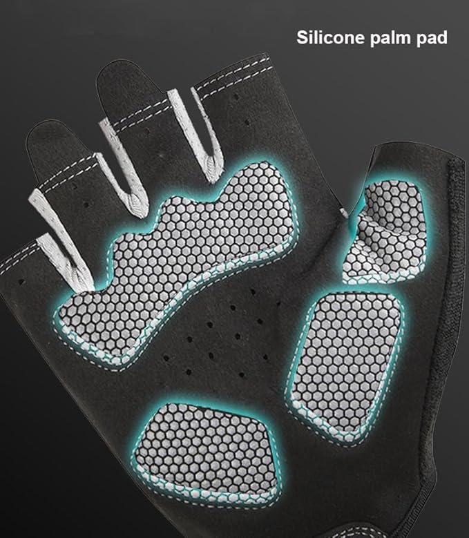 INOGIH Half-Finger Workout Gloves for Men and Women - Anti Slip Exercise Gloves for Weight Lifting, Cycling, Gym, Training