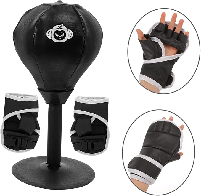 1Set Boxing Reaction Ball Suction Cup Design for Home Office Use Portable Inflatable Training Ball for Fitness Relief Reflex Improvement