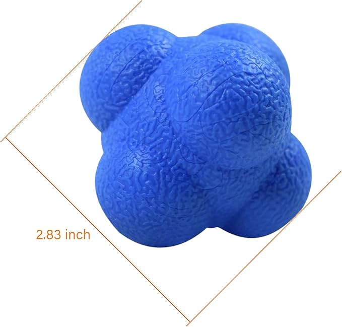 AIRLAXER Reaction Ball,Reflex Ball for Hand Eye Coordination Training,2.83 inch,Pack of 3-Orange,Blue,Grey.