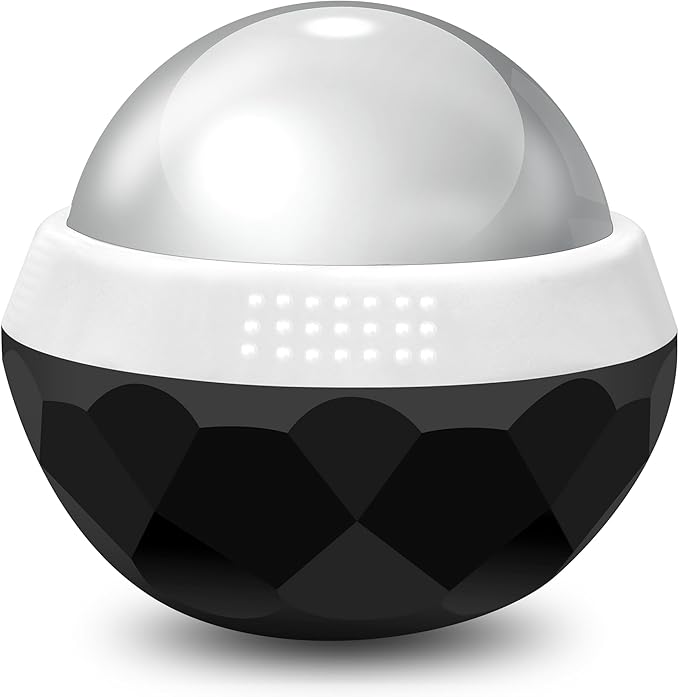 Coolrunner cold massage roller ball, Cryosphere Cold Massage Ball- Heat Therapy & Cold Therapy Relief with Cold Gel Core- Helps with Muscles Recovery and Inflammation for Shoulders, Neck (Black White)