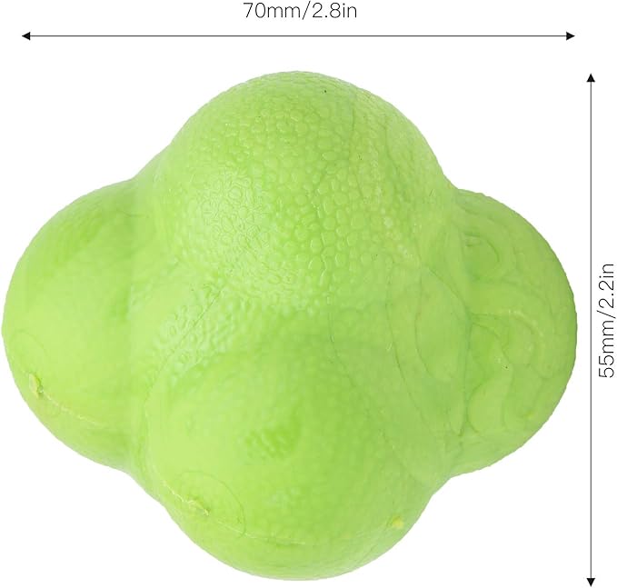 Reaction Ball, 3Pcs Hex Bounce TPR Balls for Hand Eye Coordination Training, Agility Drills for Baseball Football Basketball Soccer
