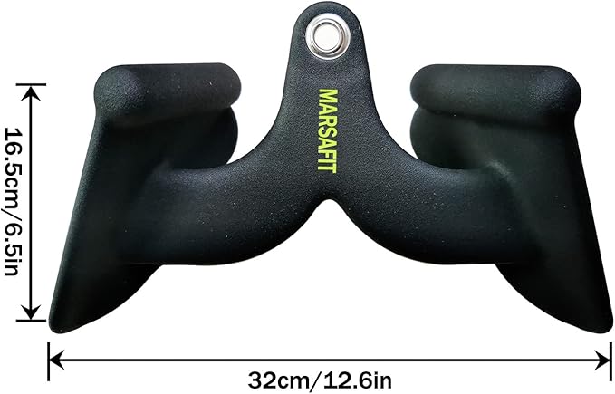 Home Gym Fitness Rowing T-bar V-bar Pulley Cable Machine Attachment, Bicep Curl Tricep LAT pulldown Bar Back Strength Training Handle Grips LAT Pull Down Bar for Seat Row Workout